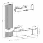 ΣΥΝΘΕΣΗ ΤΗΛΕΟΡΑΣΗΣ DORT HM18076.01 ΜΕΛΑΜΙΝΗ ΣΕ ΣΟΝΑΜΑ-ΛΕΥΚΟ 249.5x42.2x199.5Υεκ