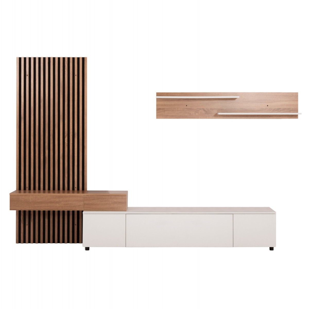 ΣΥΝΘΕΣΗ ΤΗΛΕΟΡΑΣΗΣ DORT HM18076.01 ΜΕΛΑΜΙΝΗ ΣΕ ΣΟΝΑΜΑ-ΛΕΥΚΟ 249.5x42.2x199.5Υεκ