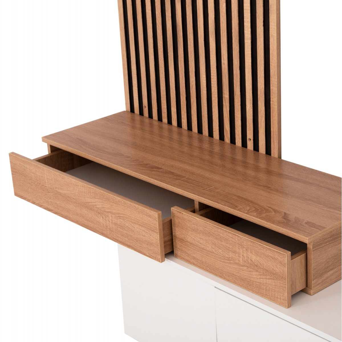 ΣΥΝΘΕΣΗ ΤΗΛΕΟΡΑΣΗΣ DORT HM18076.01 ΜΕΛΑΜΙΝΗ ΣΕ ΣΟΝΑΜΑ-ΛΕΥΚΟ 249.5x42.2x199.5Υεκ