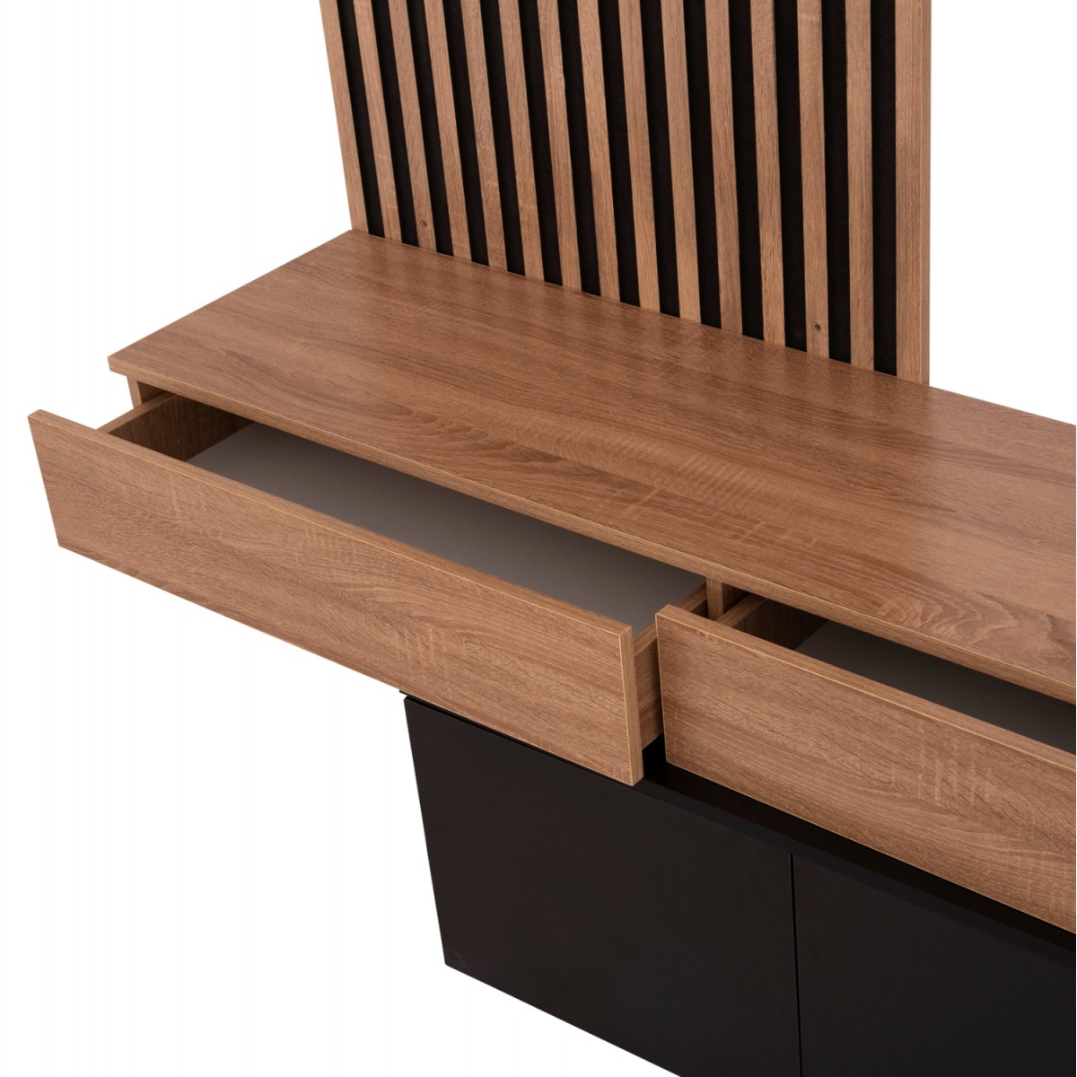 ΣΥΝΘΕΣΗ ΤΗΛΕΟΡΑΣΗΣ DORT HM18076.02 ΜΕΛΑΜΙΝΗ ΣΕ ΣΟΝΑΜΑ-ΣΚΟΥΡΟ ΓΚΡΙ 249.5x42.2x199.5Υεκ