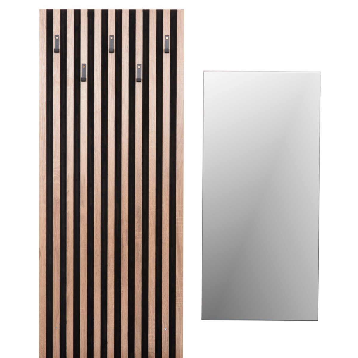 ΕΠΙΠΛΟ ΕΙΣΟΔΟΥ ΜΕ ΚΑΘΡΕΠΤΗ MYLES HM18080.02 ΜΕΛΑΜΙΝΗ ΣΟΝΑΜΑ-ΓΚΡΙ 100x37x200Υεκ