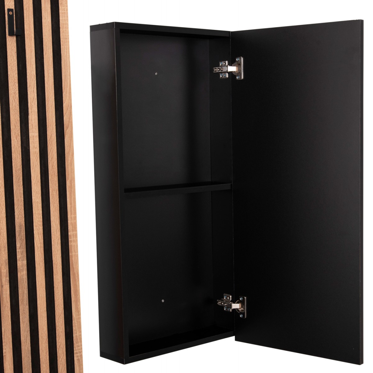 ΕΠΙΠΛΟ ΕΙΣΟΔΟΥ ΜΕ ΚΑΘΡΕΠΤΗ MYLES HM18080.02 ΜΕΛΑΜΙΝΗ ΣΟΝΑΜΑ-ΓΚΡΙ 100x37x200Υεκ