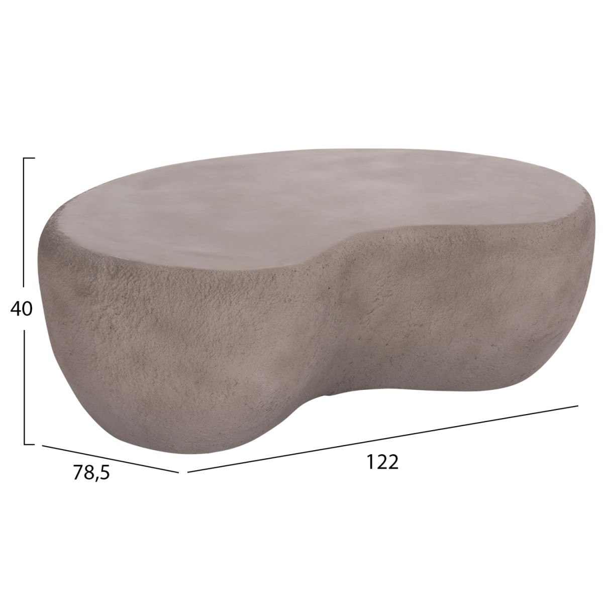 ΤΡΑΠΕΖΙ ΣΑΛΟΝΙΟΥ GERSON HM18151.03L FIBER CEMENT ΣΕ ΓΚΡΙ--122x78,5x40Υεκ.