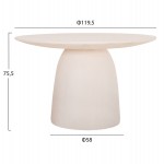 ΤΡΑΠΕΖΙ ΤΡΑΠΕΖΑΡΙΑΣ ΣΤΡΟΓΓΥΛΟ SEPPO HM18154.02 FIBER CEMENT ΛΕΥΚΟ--Φ119,5x75,5Υεκ.