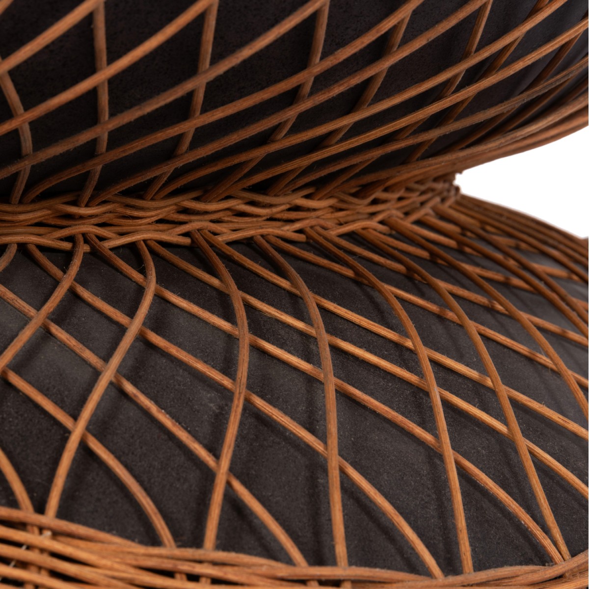 ΤΡΑΠΕΖΙ ΣΑΛΟΝΙΟΥ ΣΤΡΟΓΓΥΛΟ ANNA HM18157.01 FIBER CEMENT ΣΕ ΜΑΥΡΟ-ΦΥΣΙΚΟ RATTAN--Φ92x44.5Υεκ.