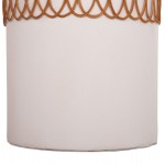 ΒΟΗΘΗΤΙΚΟ ΤΡΑΠΕΖΙ PRILEP HM18159.02 FIBER CEMENT ΛΕΥΚΟ & RATTAN--Φ60x76,5Υεκ