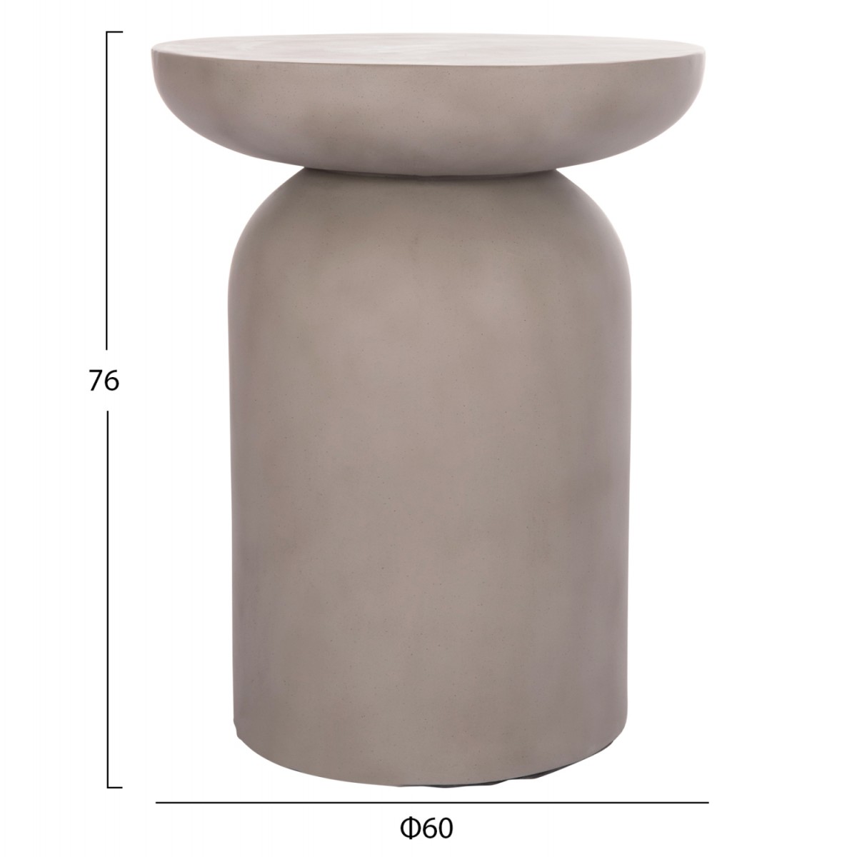 ΒΟΗΘΗΤΙΚΟ ΤΡΑΠΕΖΙ ANNA HM18160.03 FIBER CEMENT ΣΕ ΓΚΡΙ--Φ60x76Υεκ.