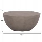 ΤΡΑΠΕΖΙ ΣΑΛΟΝΙΟΥ ΣΤΡΟΓΓΥΛΟ ALLAN HM18162.03 FIBER CEMENT ΣΕ ΓΚΡΙ--Φ92x49Υεκ.