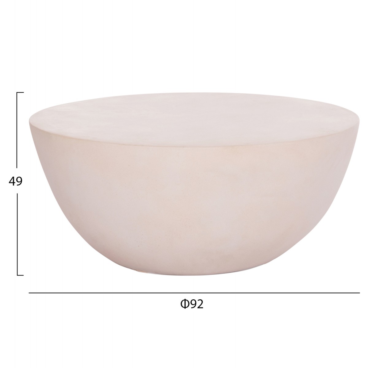 ΤΡΑΠΕΖΙ ΣΑΛΟΝΙΟΥ ΣΤΡΟΓΓΥΛΟ ALLAN HM18162.02 FIBER CEMENT ΣΕ ΑΝΟΙΧΤΟ ΜΠΕΖ--Φ92x49Υεκ.