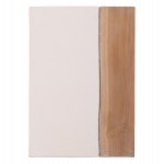 ΒΟΗΘΗΤΙΚΟ ΤΡΑΠΕΖΙ LEIA HM18163.02 FIBER CEMENT ΛΕΥΚΟ-ΞΥΛΟ TEAK 32.5x32.5x46Υεκ.