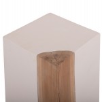 ΒΟΗΘΗΤΙΚΟ ΤΡΑΠΕΖΙ LEIA HM18163.02 FIBER CEMENT ΛΕΥΚΟ-ΞΥΛΟ TEAK 32.5x32.5x46Υεκ.