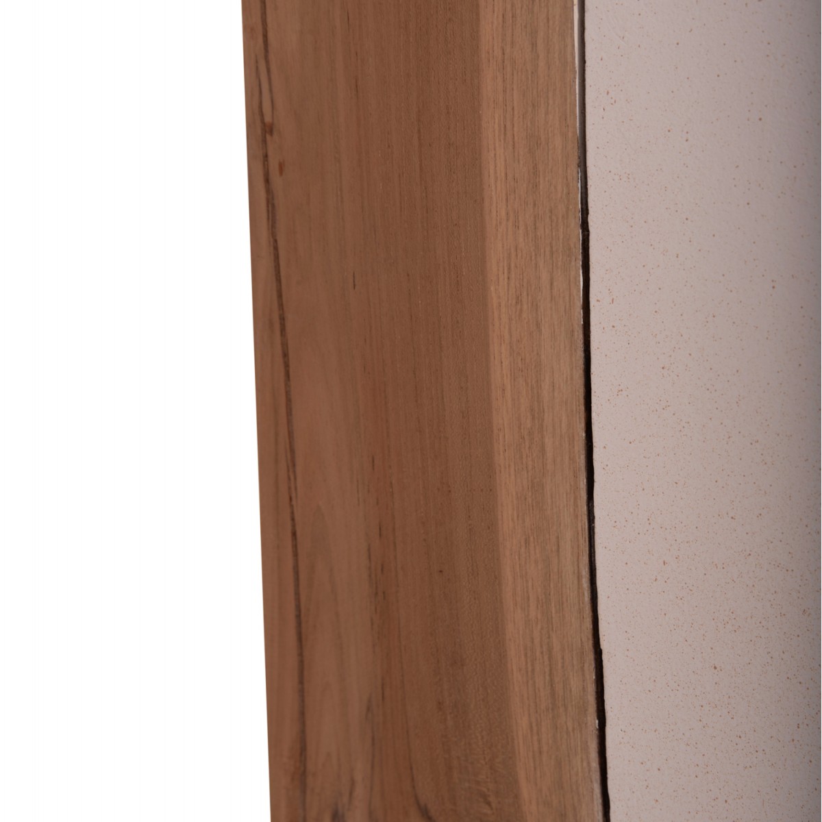 ΒΟΗΘΗΤΙΚΟ ΤΡΑΠΕΖΙ LEIA HM18163.02 FIBER CEMENT ΛΕΥΚΟ-ΞΥΛΟ TEAK 32.5x32.5x46Υεκ.