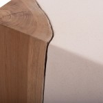 ΒΟΗΘΗΤΙΚΟ ΤΡΑΠΕΖΙ LEIA HM18163.02 FIBER CEMENT ΛΕΥΚΟ-ΞΥΛΟ TEAK 32.5x32.5x46Υεκ.