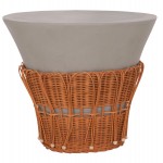 ΤΡΑΠΕΖΙ ΣΑΛΟΝΙΟΥ PERRAL HM18164.03L FIBER CEMENT ΓΚΡΙ-ΦΥΣΙΚΟ RATTAN--Φ55x45Υεκ