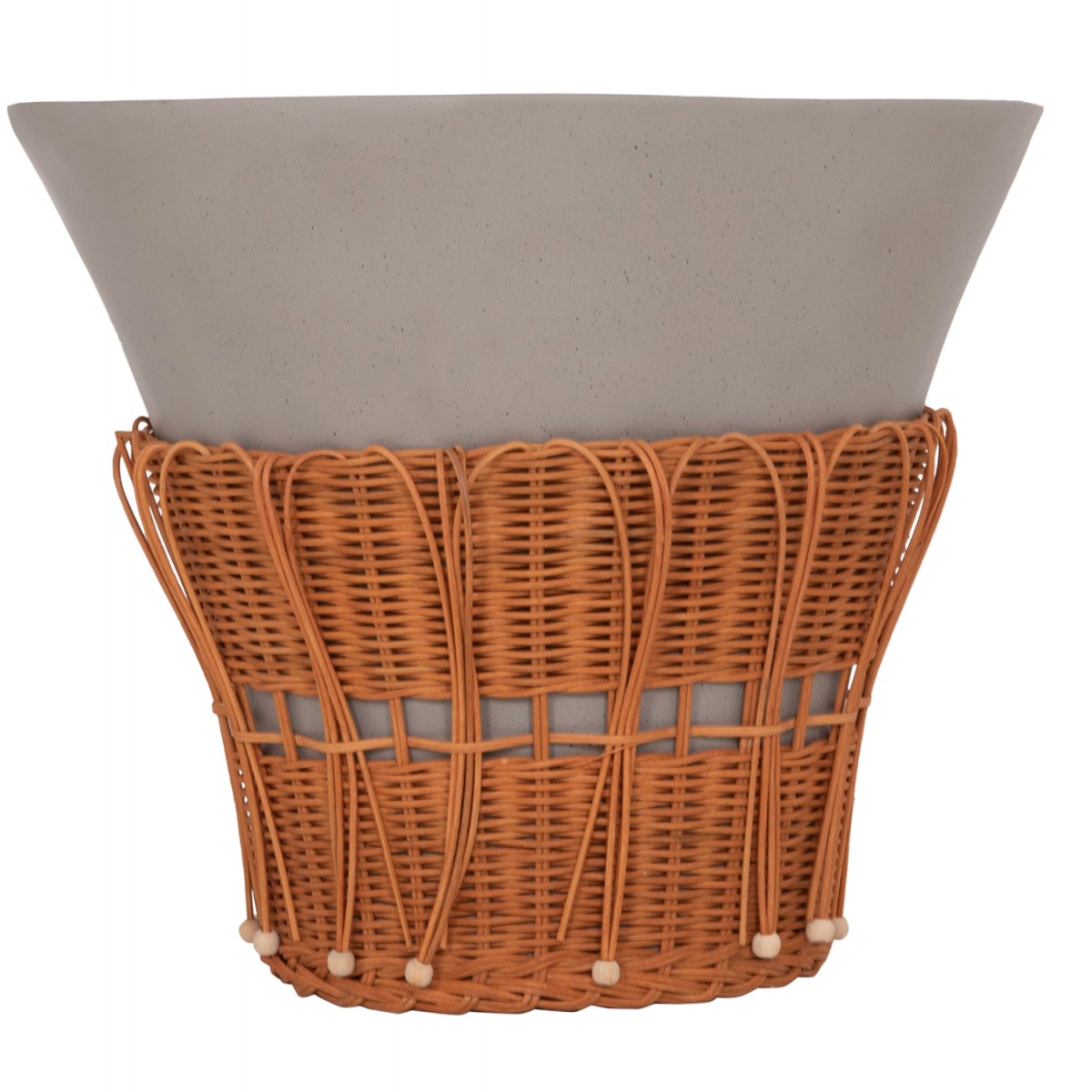 ΤΡΑΠΕΖΙ ΣΑΛΟΝΙΟΥ PERRAL HM18164.03L FIBER CEMENT ΓΚΡΙ-ΦΥΣΙΚΟ RATTAN--Φ55x45Υεκ