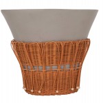 ΤΡΑΠΕΖΙ ΣΑΛΟΝΙΟΥ PERRAL HM18164.03L FIBER CEMENT ΓΚΡΙ-ΦΥΣΙΚΟ RATTAN--Φ55x45Υεκ