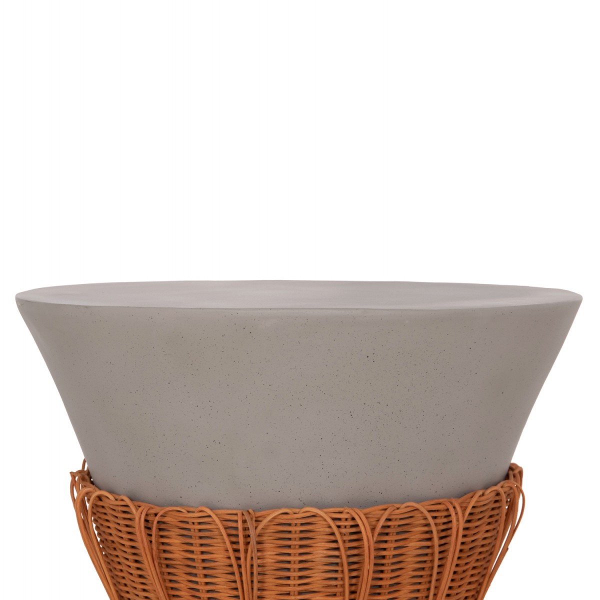 ΤΡΑΠΕΖΙ ΣΑΛΟΝΙΟΥ PERRAL HM18164.03L FIBER CEMENT ΓΚΡΙ-ΦΥΣΙΚΟ RATTAN--Φ55x45Υεκ