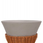 ΤΡΑΠΕΖΙ ΣΑΛΟΝΙΟΥ PERRAL HM18164.03L FIBER CEMENT ΓΚΡΙ-ΦΥΣΙΚΟ RATTAN--Φ55x45Υεκ