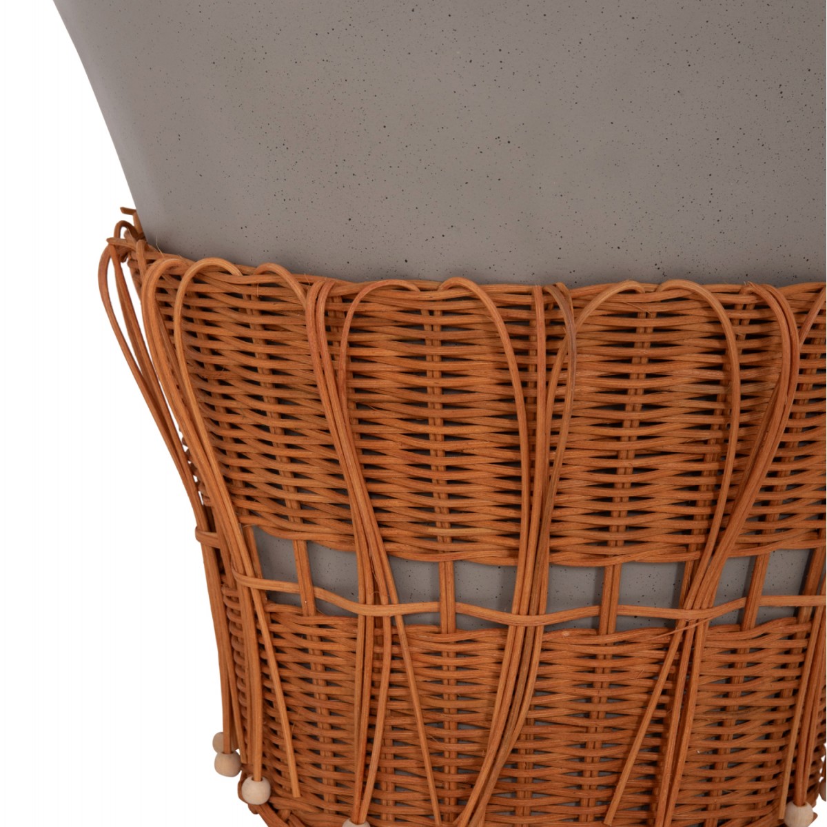 ΤΡΑΠΕΖΙ ΣΑΛΟΝΙΟΥ PERRAL HM18164.03L FIBER CEMENT ΓΚΡΙ-ΦΥΣΙΚΟ RATTAN--Φ55x45Υεκ