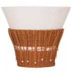 ΤΡΑΠΕΖΙ ΣΑΛΟΝΙΟΥ PERRAL HM18164.02L FIBER CEMENT ΛΕΥΚΟ-ΦΥΣΙΚΟ RATTAN--Φ55x45Υεκ