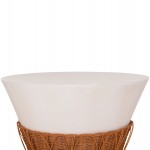 ΤΡΑΠΕΖΙ ΣΑΛΟΝΙΟΥ PERRAL HM18164.02L FIBER CEMENT ΛΕΥΚΟ-ΦΥΣΙΚΟ RATTAN--Φ55x45Υεκ