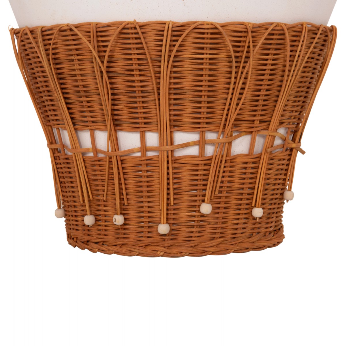 ΤΡΑΠΕΖΙ ΣΑΛΟΝΙΟΥ PERRAL HM18164.02L FIBER CEMENT ΛΕΥΚΟ-ΦΥΣΙΚΟ RATTAN--Φ55x45Υεκ