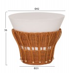 ΤΡΑΠΕΖΙ ΒΟΗΘΗΤΙΚΟ PERRAL HM18164.02S FIBER CEMENT ΛΕΥΚΟ-ΦΥΣΙΚΟ RATTAN--Φ42x36Υεκ