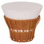 ΤΡΑΠΕΖΙ ΒΟΗΘΗΤΙΚΟ PERRAL HM18164.02S FIBER CEMENT ΛΕΥΚΟ-ΦΥΣΙΚΟ RATTAN--Φ42x36Υεκ