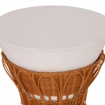 ΤΡΑΠΕΖΙ ΒΟΗΘΗΤΙΚΟ PERRAL HM18164.02S FIBER CEMENT ΛΕΥΚΟ-ΦΥΣΙΚΟ RATTAN--Φ42x36Υεκ