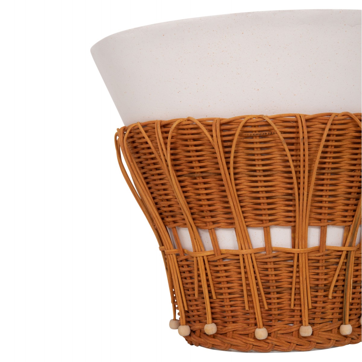 ΤΡΑΠΕΖΙ ΒΟΗΘΗΤΙΚΟ PERRAL HM18164.02S FIBER CEMENT ΛΕΥΚΟ-ΦΥΣΙΚΟ RATTAN--Φ42x36Υεκ