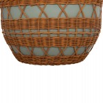 ΤΡΑΠΕΖΙ ΣΑΛΟΝΙΟΥ VILHENA HM18165 FIBER CEMENT ΠΡΑΣΙΝΟ-RATTAN ΦΥΣΙΚΟ Φ56x47Υεκ.