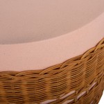 ΒΟΗΘΗΤΙΚΟ ΤΡΑΠΕΖΙ VILHENA HM18166 FIBER CEMENT ΡΟΖ-RATTAN ΦΥΣΙΚΟ Φ44.5x45Υεκ.