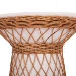 ΒΟΗΘΗΤΙΚΟ ΤΡΑΠΕΖΙ ΣΤΡΟΓΓΥΛΟ DELIA HM18167.02 FIBER CEMENT ΛΕΥΚΟ & RATTAN Φ40x45Υεκ