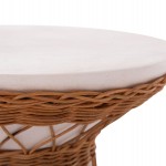 ΒΟΗΘΗΤΙΚΟ ΤΡΑΠΕΖΙ ΣΤΡΟΓΓΥΛΟ DELIA HM18167.02 FIBER CEMENT ΛΕΥΚΟ & RATTAN Φ40x45Υεκ