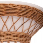 ΒΟΗΘΗΤΙΚΟ ΤΡΑΠΕΖΙ ΣΤΡΟΓΓΥΛΟ DELIA HM18167.02 FIBER CEMENT ΛΕΥΚΟ & RATTAN Φ40x45Υεκ