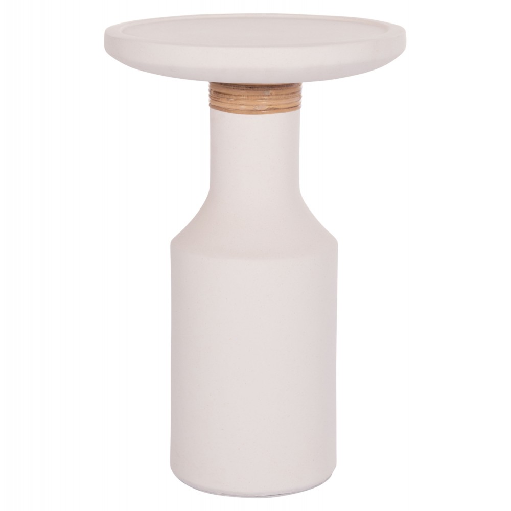 ΒΟΗΘΗΤΙΚΟ ΤΡΑΠΕΖΙ TRED(T) HM18169.02 FIBER CEMENT ΛΕΥΚΟ-ΦΥΣΙΚΟ RATTAN--Φ40x61Υεκ.