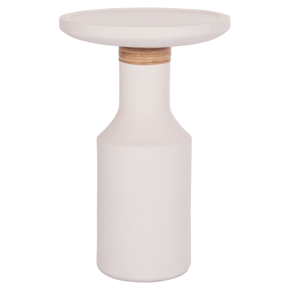 ΒΟΗΘΗΤΙΚΟ ΤΡΑΠΕΖΙ TRED(T) HM18169.02 FIBER CEMENT ΛΕΥΚΟ-ΦΥΣΙΚΟ RATTAN--Φ40x61Υεκ.