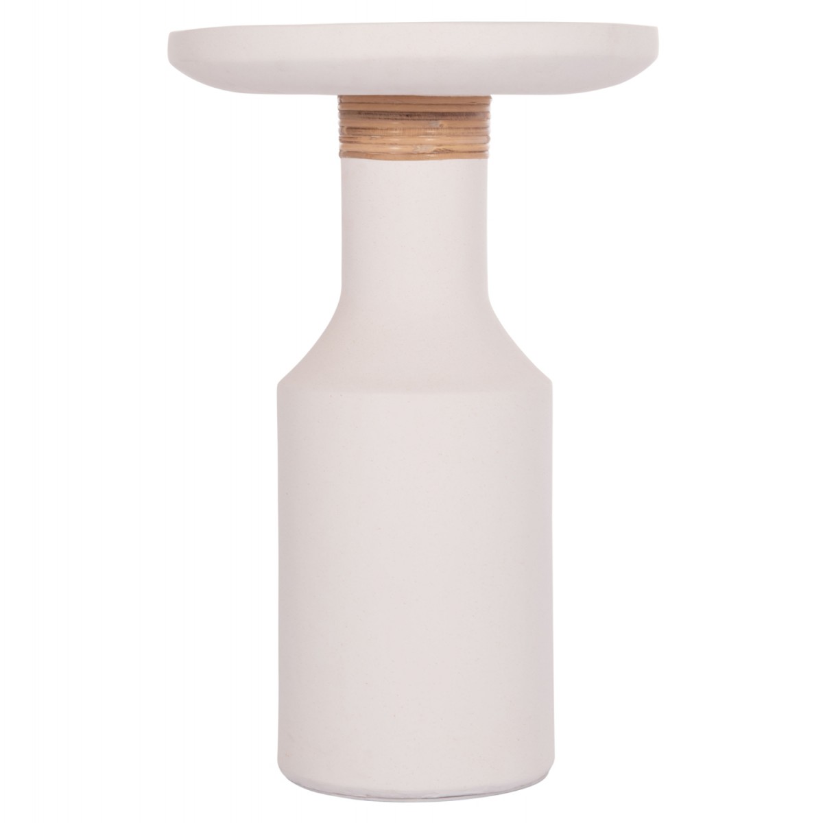 ΒΟΗΘΗΤΙΚΟ ΤΡΑΠΕΖΙ TRED(T) HM18169.02 FIBER CEMENT ΛΕΥΚΟ-ΦΥΣΙΚΟ RATTAN--Φ40x61Υεκ.