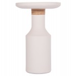 ΒΟΗΘΗΤΙΚΟ ΤΡΑΠΕΖΙ TRED(T) HM18169.02 FIBER CEMENT ΛΕΥΚΟ-ΦΥΣΙΚΟ RATTAN--Φ40x61Υεκ.