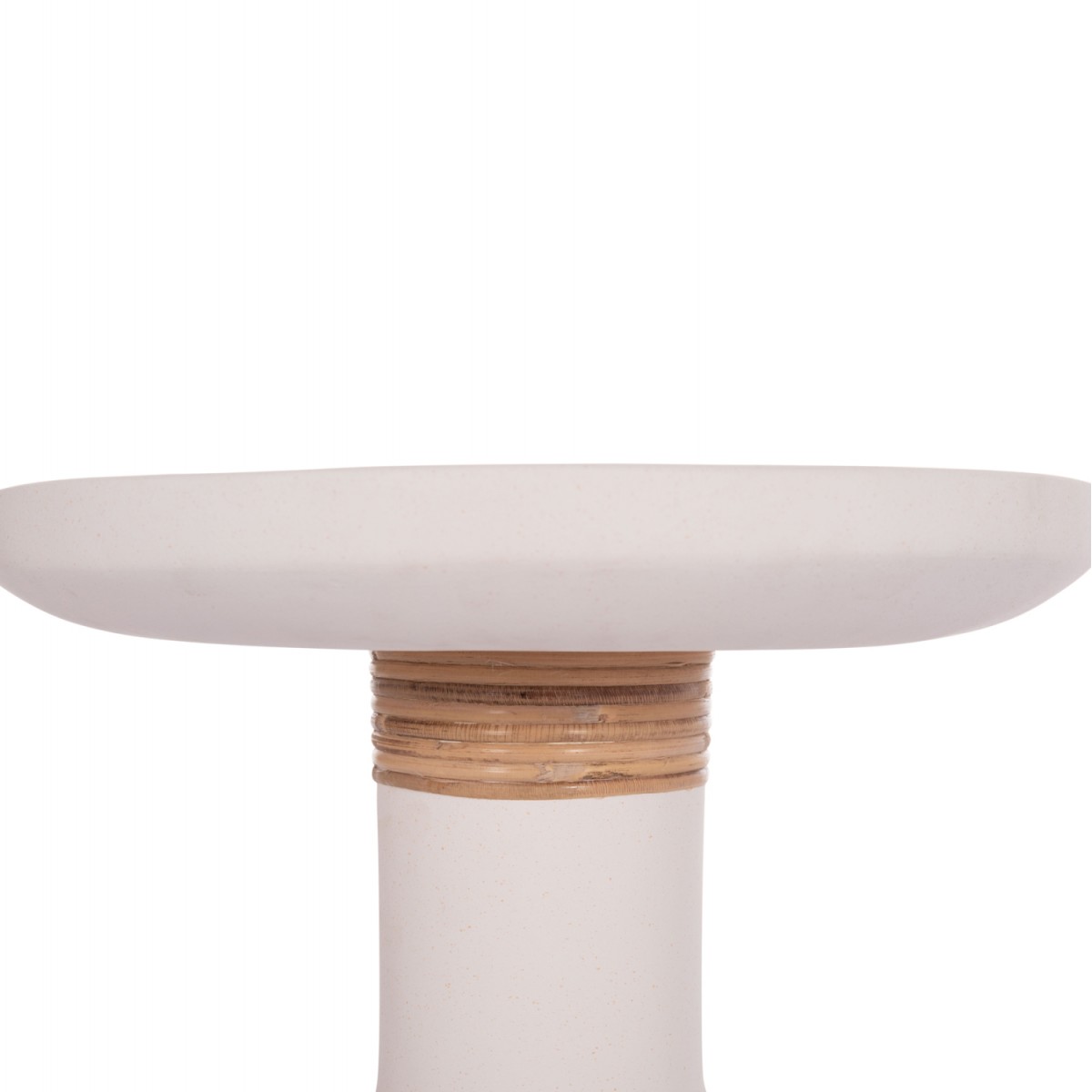 ΒΟΗΘΗΤΙΚΟ ΤΡΑΠΕΖΙ TRED(T) HM18169.02 FIBER CEMENT ΛΕΥΚΟ-ΦΥΣΙΚΟ RATTAN--Φ40x61Υεκ.