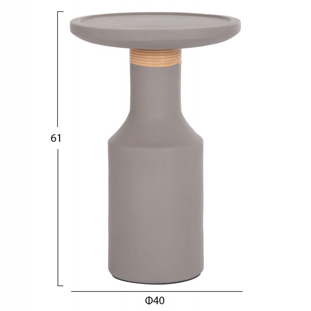 ΒΟΗΘΗΤΙΚΟ ΤΡΑΠΕΖΙ TRED(T) HM18169.03 FIBER CEMENT ΓΚΡΙ-ΦΥΣΙΚΟ RATTAN--Φ40x61Υεκ.