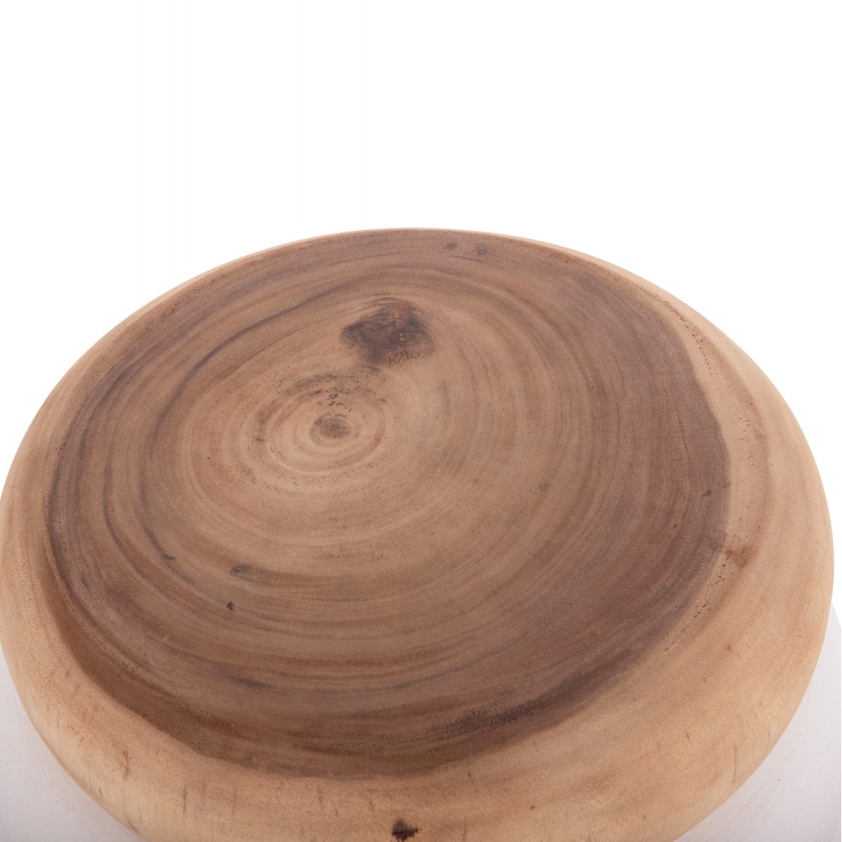 ΣΚΑΜΠΟ PUFFAT HM18172.02 FIBER CEMENT ΛΕΥΚΟ- ΞΥΛΟ TEAK TOP Φ45x46Υεκ.