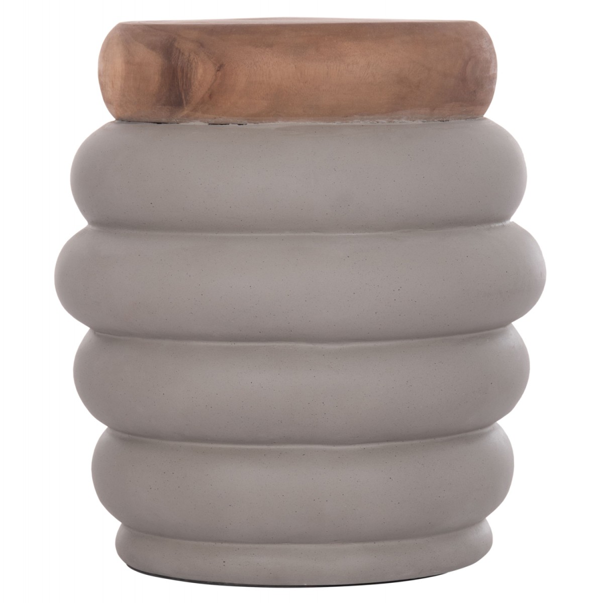 ΣΚΑΜΠΟ PUFFAT HM18172.03 FIBER CEMENT ΓΚΡΙ- ΞΥΛΟ TEAK TOP Φ45x46Υεκ.