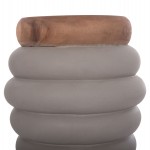 ΣΚΑΜΠΟ PUFFAT HM18172.03 FIBER CEMENT ΓΚΡΙ- ΞΥΛΟ TEAK TOP Φ45x46Υεκ.