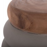 ΣΚΑΜΠΟ PUFFAT HM18172.03 FIBER CEMENT ΓΚΡΙ- ΞΥΛΟ TEAK TOP Φ45x46Υεκ.