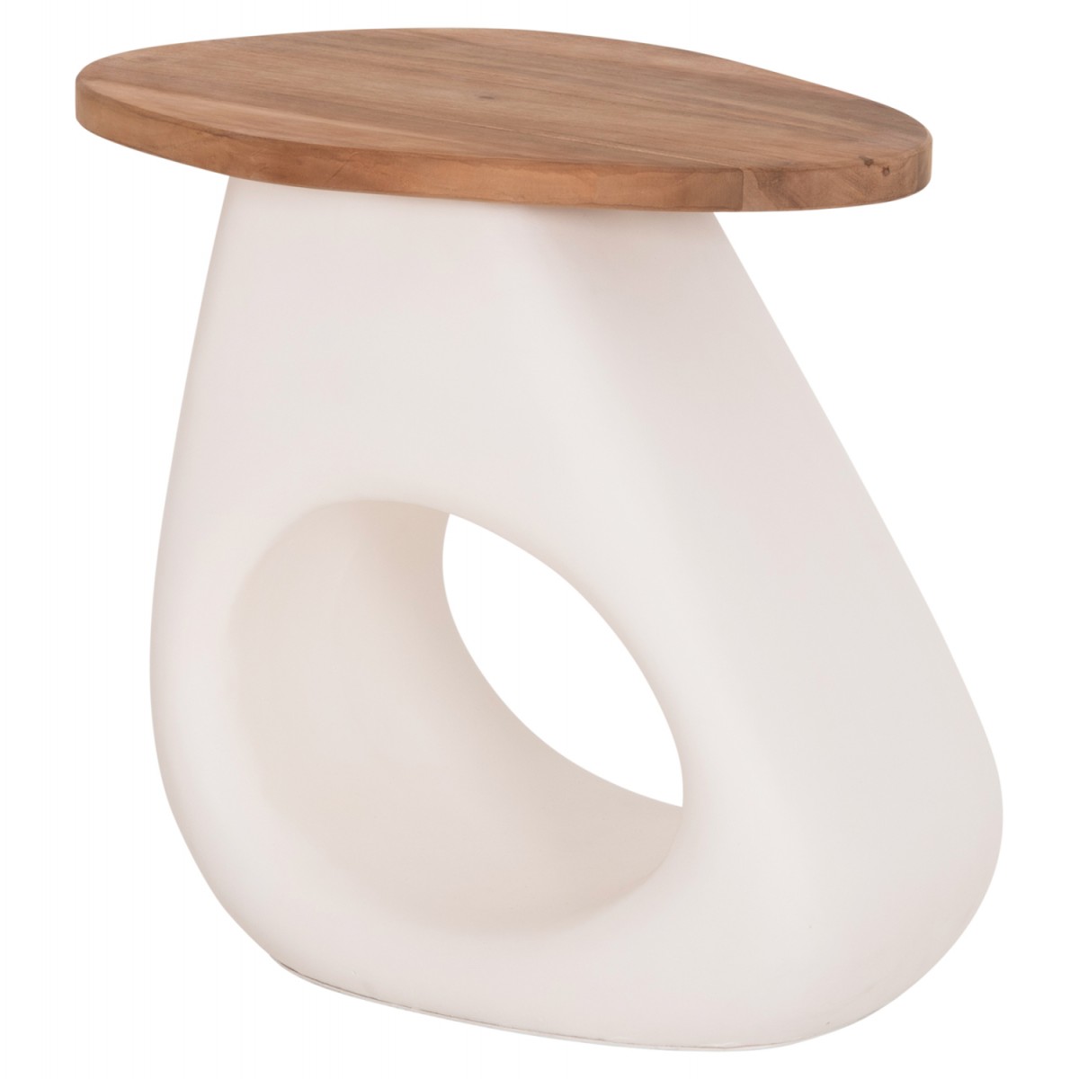 ΒΟΗΘΗΤΙΚΟ ΤΡΑΠΕΖΙ AIDA HM4692.02 FIBER CEMENT ΛΕΥΚΟ--ΞΥΛΟ TEAK TOP 47x60x59Υεκ