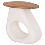 ΒΟΗΘΗΤΙΚΟ ΤΡΑΠΕΖΙ AIDA HM4692.02 FIBER CEMENT ΛΕΥΚΟ--ΞΥΛΟ TEAK TOP 47x60x59Υεκ