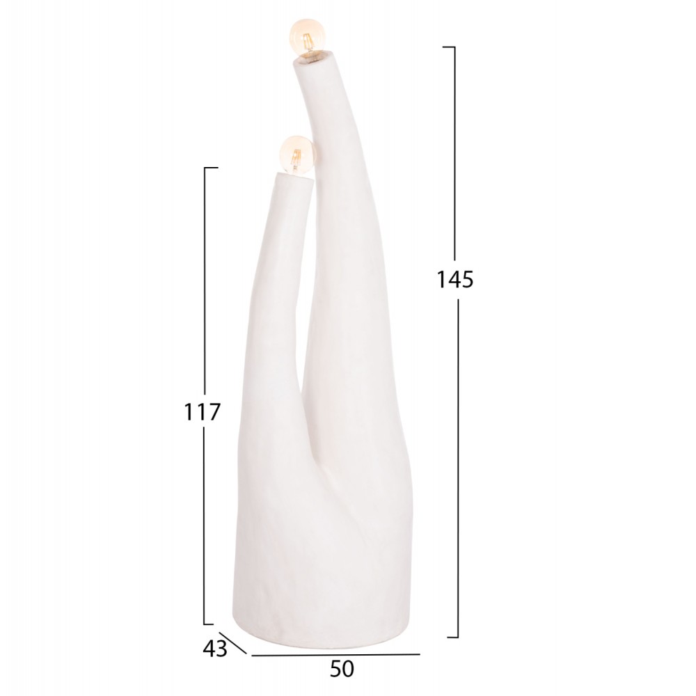 ΔΙΑΚΟΣΜΗΤΙΚΟ ΦΩΤΙΣΤΙΚΟ ΔΑΠΕΔΟΥ TUSKEN HM4702.02 FIBER CEMENT-ΛΕΥΚΟ 50x43x145Υεκ
