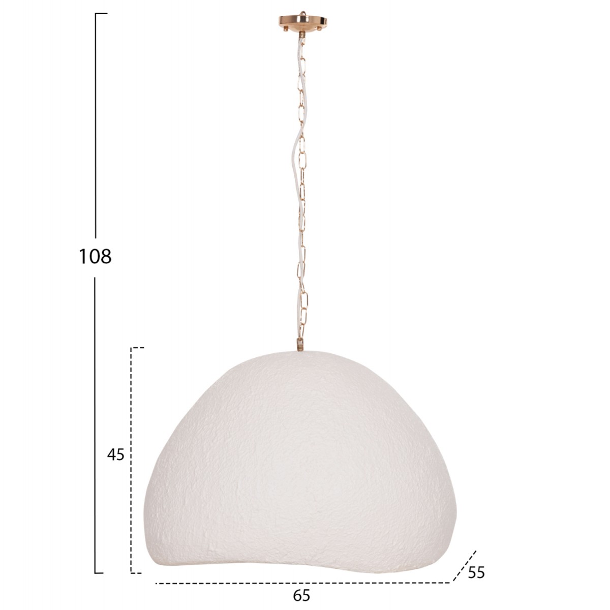 ΦΩΤΙΣΤΙΚΟ ΟΡΟΦΗΣ ΚΡΕΜΑΣΤΟ JAYLEN HM4703.02L FIBER CEMENT ΛΕΥΚΟ 65x55x45Υεκ.