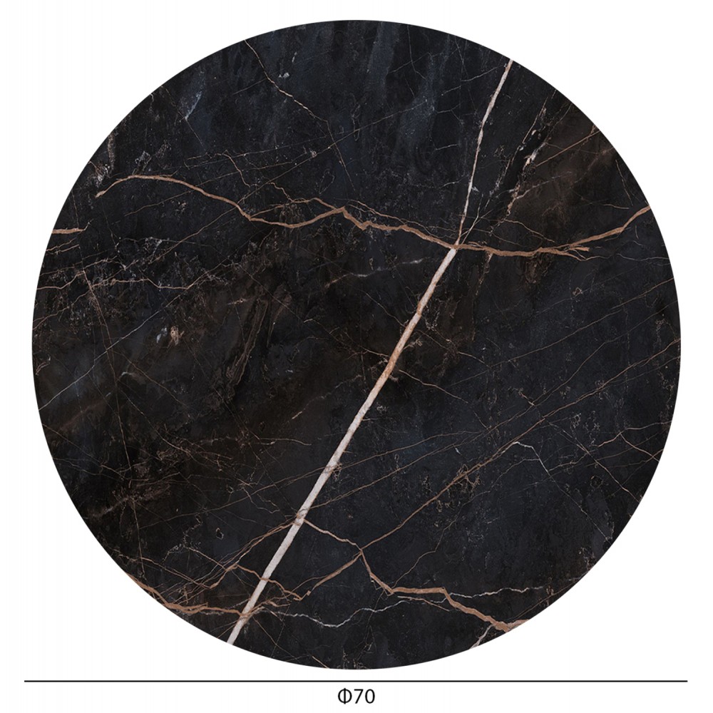 ΕΠΙΦΑΝΕΙΑ ΤΡΑΠΕΖΙΟΥ HPL ΣΤΡΟΓΓΥΛΗ HM5842.34 ΜΑΥΡΟ ΜΑΡΜΑΡΟ Φ70εκ.